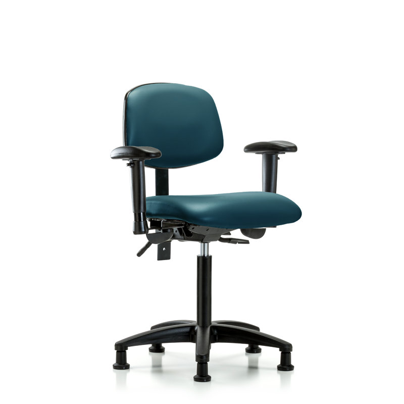 Kussell Vinyl Task Chair, Marine Blue, Yes, Silver