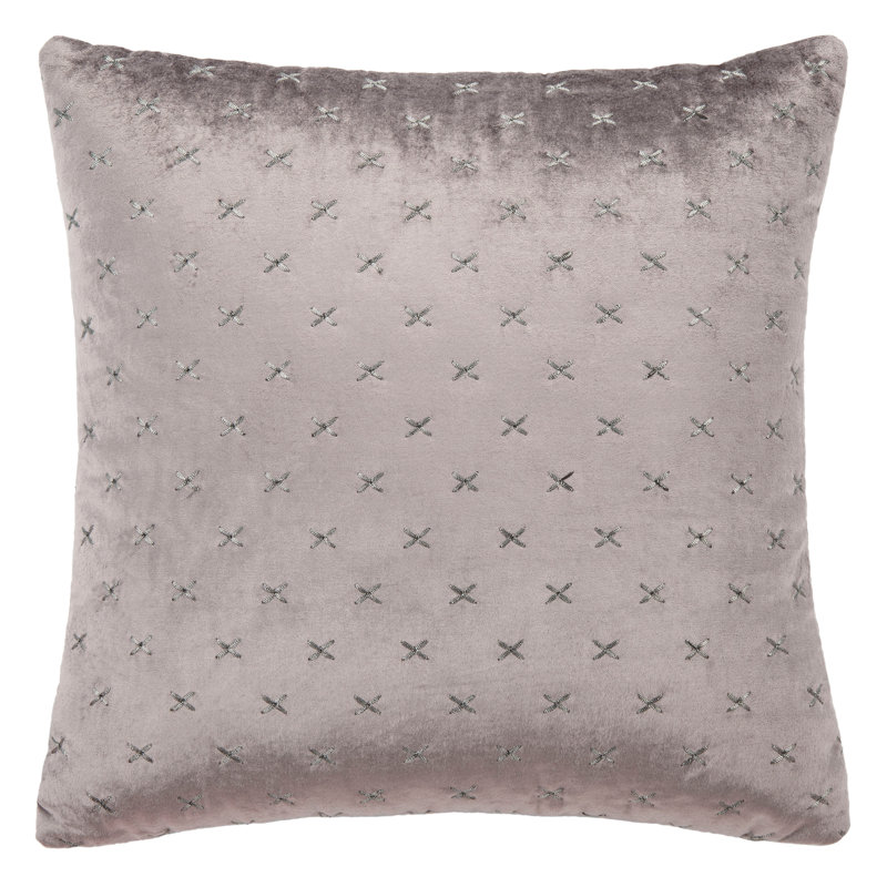 Deana Square Pillow Cover & Insert, Light Gray