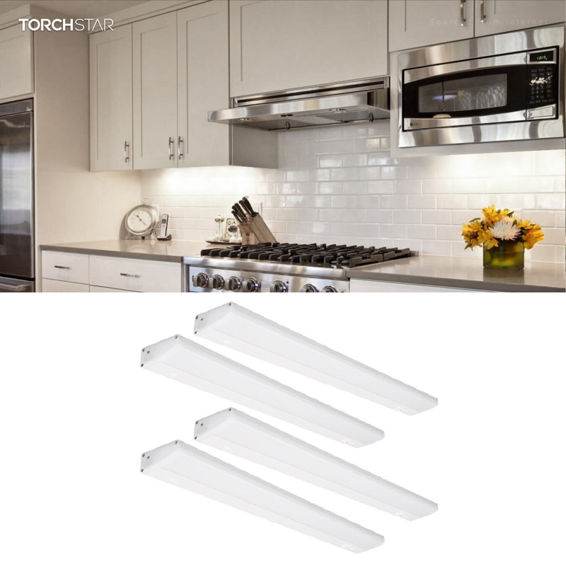 Ensemble de lumières DEL sous l'armoire, contrôle individuel, 16 pouces, blanc froid 4000k