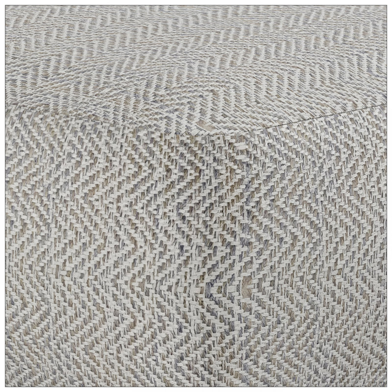 Nate - Square Pouf - Patterned Grey Melange