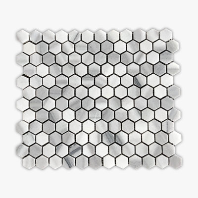 12" x 12"Hexagon Marble Honeycomb Mosaic Tile