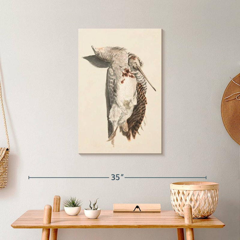 Deux oiseaux morts, H 24 po x l 16 po