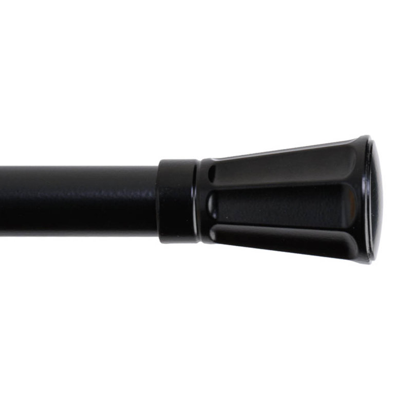 Tringle à rideaux simple Clyburn 1,125 po, Noir, H 3,5 po x l 96 po x P 5,25 po