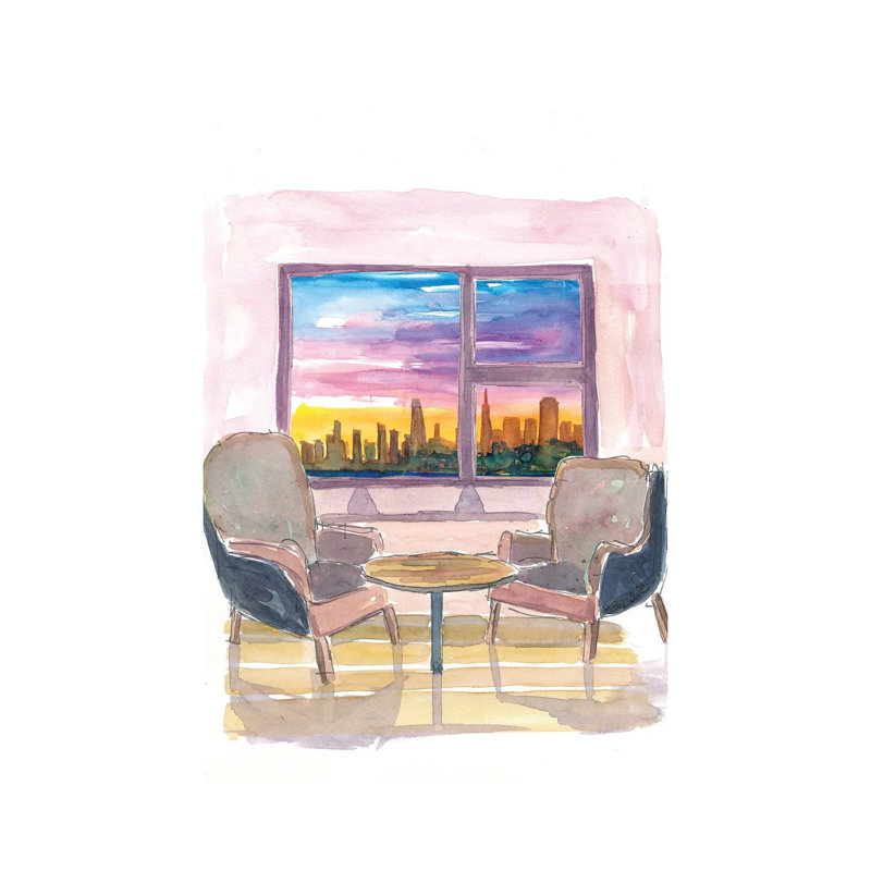Cozy Panorama Window To San Francisco California by Markus & Martina Bleichner - Wrapped Canvas Gallery-Wrapped Canvas Giclée