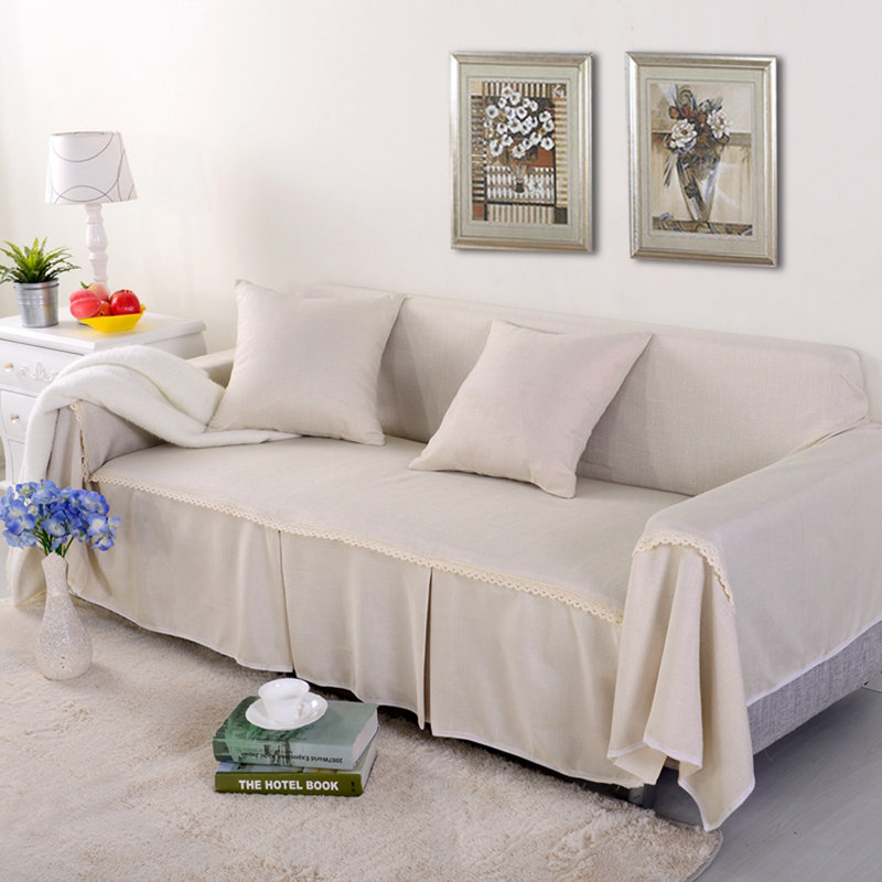 Housse pour fauteuil à coussins en T, Beige