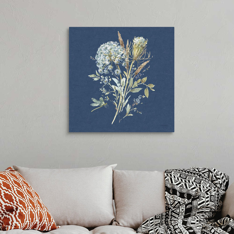 «Bohemian Blue 05 on Blue» par Lisa Audit - reproduction d'art, Toile tendue, H 30 po x l 30 po x P 1,25 po