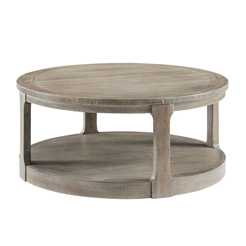 40Inch Large Curved 2 Tier Traditional Round Circle Wooden Center Coffee Table,Rounded Wooden Table With Wheels ,Table For Living Room,Office,Apartment