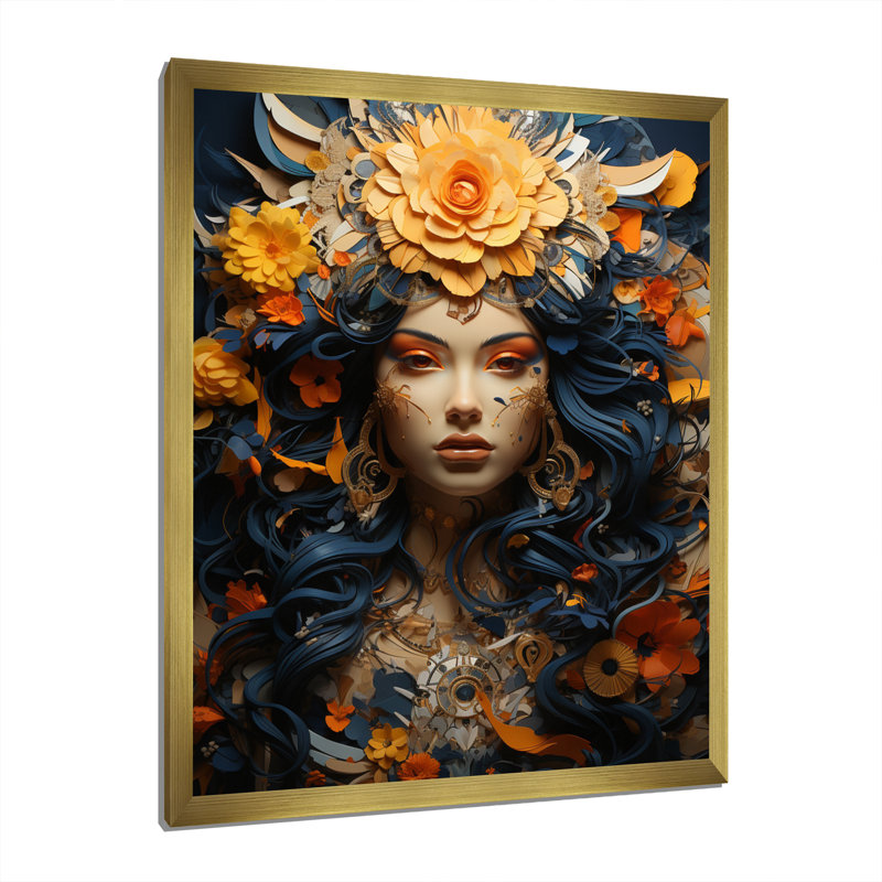 «Hassall Hinduisim Benevolent Durga Durga», reproduction sur toile, Encadrement doré, H 20 po x l 12 po x P 1 po