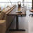 Nut-brown+Black Rectangular Solid Wood+Steel desk-469725186