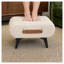 Pouf de rangement en similicuir blanc avec poignées - Repose-pieds rectangulaire pour salon, entrée et chambre