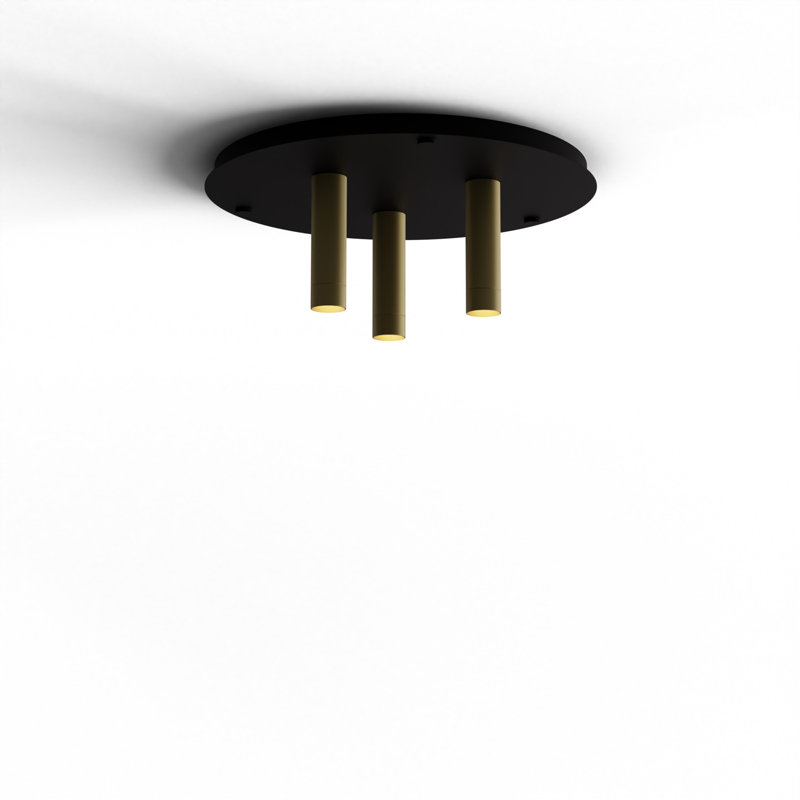 3 - Light LED Pendant, Brass