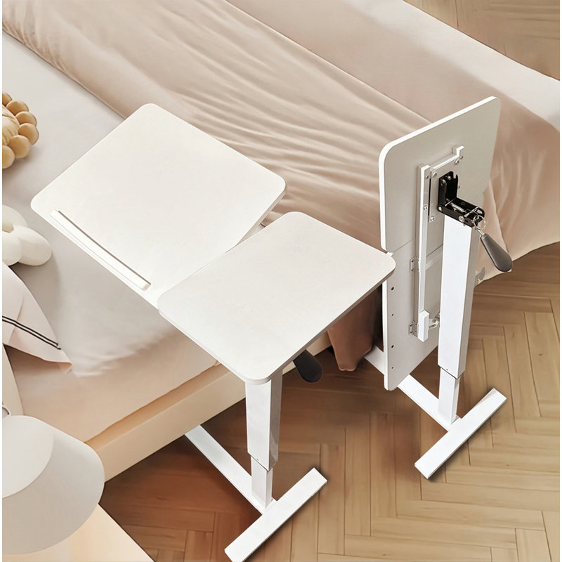 Bureau de chevet au-dessus du lit, support mobile pour ordinateur portable, table de lit inclinable avec roulettes, table d'appoint à hauteur réglable