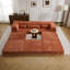Canapé à compression, canapé-lit convertible au sol, canapé modulaire sans arête modulaire sans assemblage requis, tissu polaire circulaire, surdimensionné à 3 places avec 1 repose-pieds, orange-730742663