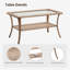 Table basse de patio en osier de rotin avec plateau en verre trempé et table de rangement à 2 niveaux pour terrasse-94398682
