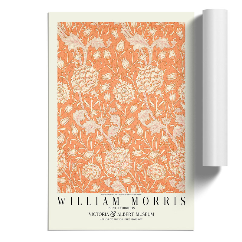 Wild Tulip With Border by William Morris - No Frame Print, 42cm H x 30cm W x 0.1cm D