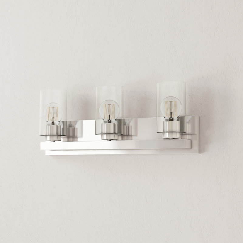 3 - Light Dimmable Vanity Light, Silver