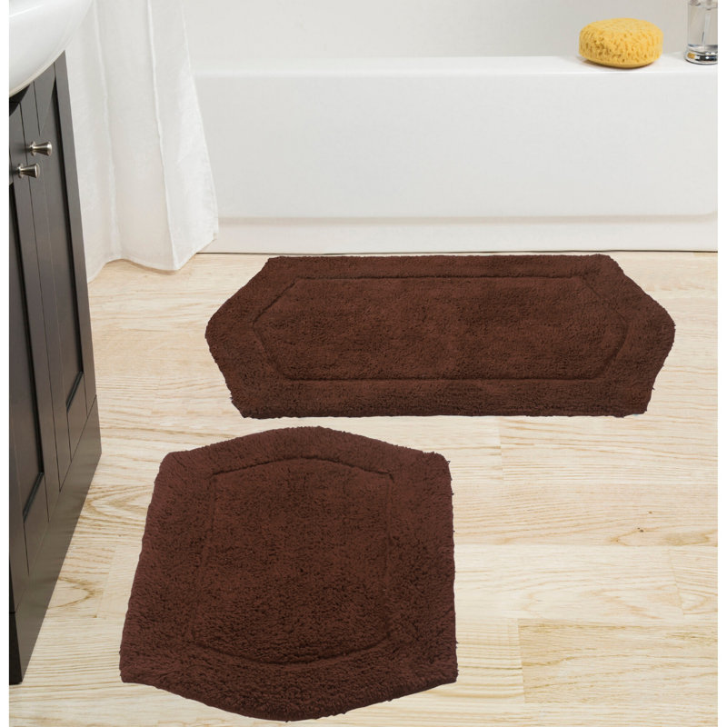 Ensemble de 2 tapis de bain Morissette (17 po x 24 po, 21 po x 34 po), Chocolat