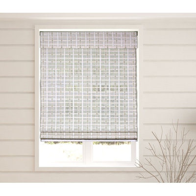 ARLO BLINDS Whitewash Sheer Bamboo Roman Shades