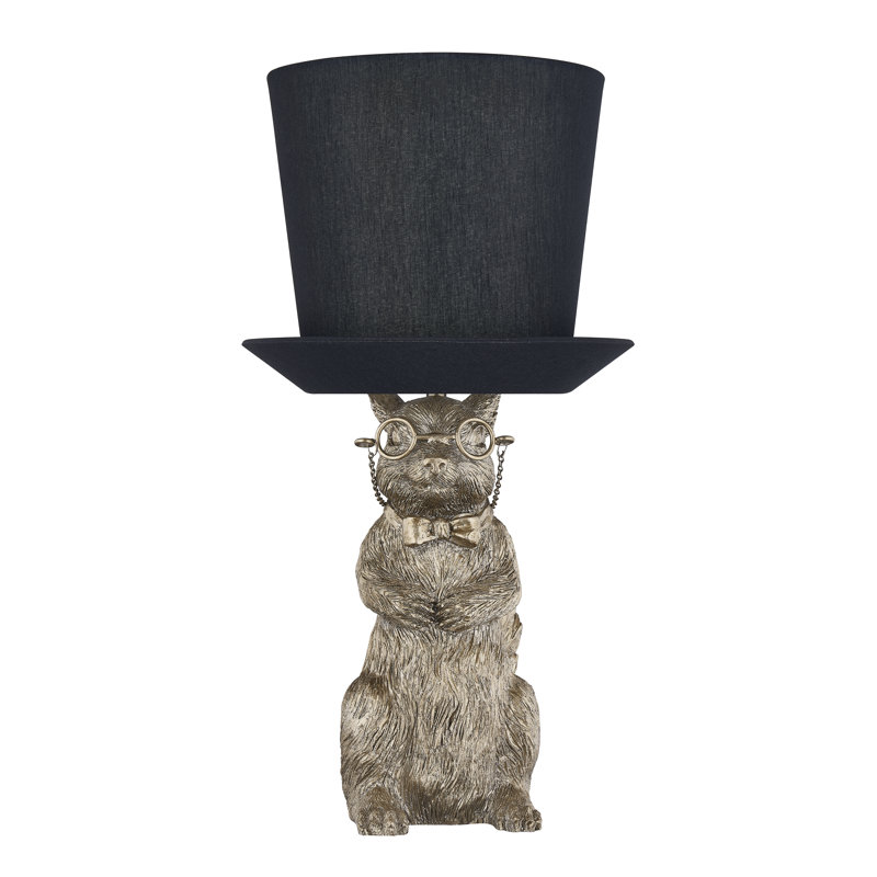 20.75" Resin Table Lamp With Black Shade
