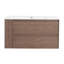 Meuble-lavabo de 36 po avec lavabo en céramique et tiroir à fermeture en douceur - Design tendance en contreplaqué de chêne brun-1079210021-1079210025