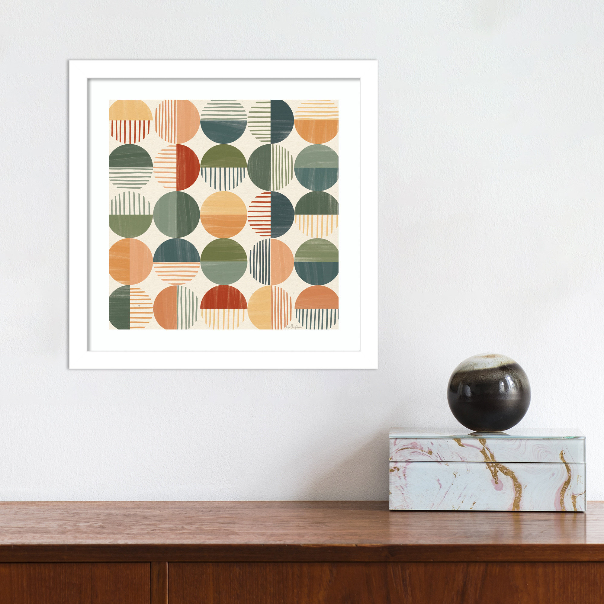 Born To Roam Pattern II, 13" H x 13" W x 1" D, White