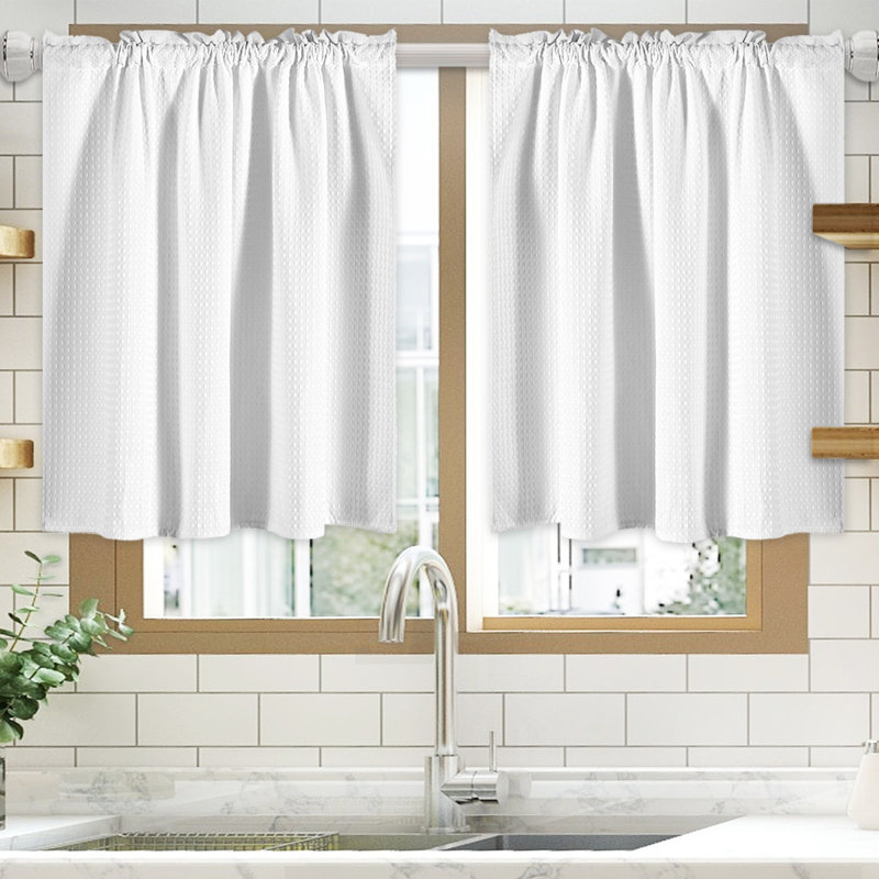 Rideau de couleur unie Mishall, Blanc, L 36 po x L 45 po
