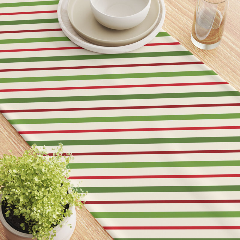 Englert Christmas and Diagonal Stripe Table Runner, 108" L x 14" W