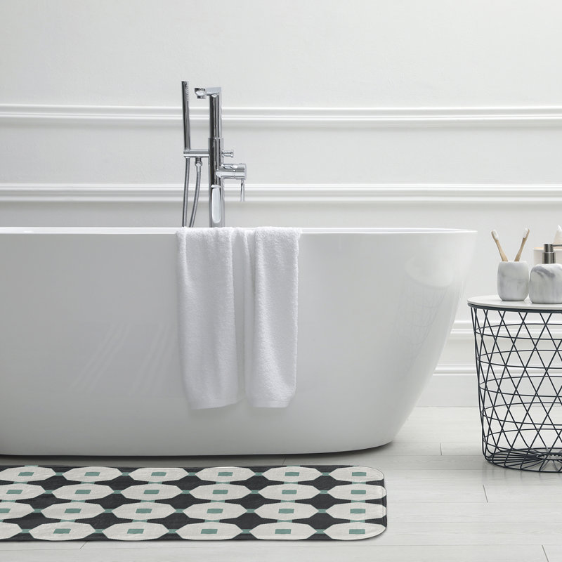 Tapis de bain GGG, L 17 po x L 24 po, Gris