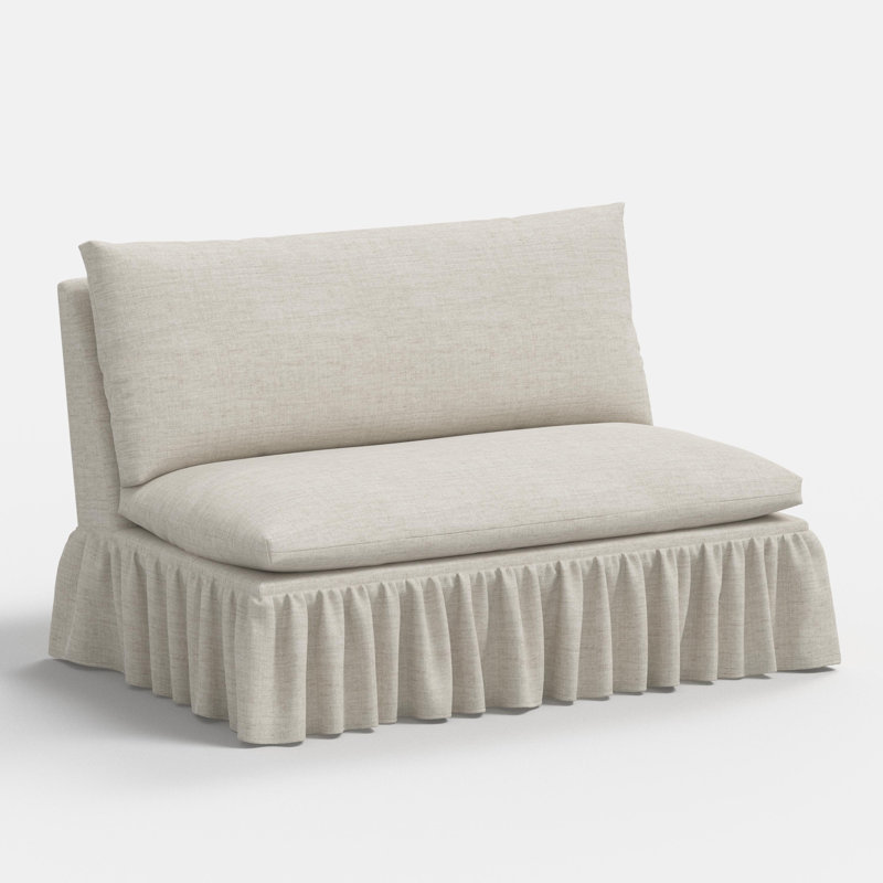 Thelma Settee, Relaxed Zinc Linen