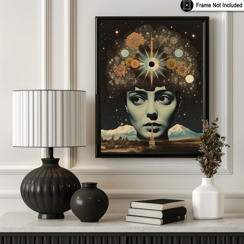 Portrait de femme psychédélique no 10, Unframed, Poster, 18"H x 24"W