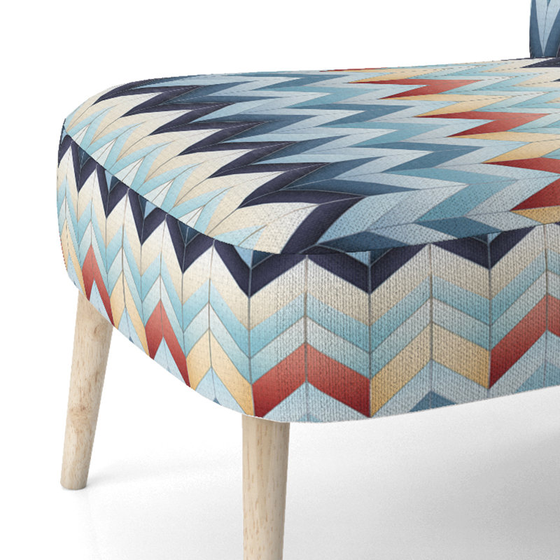 Chaise d'appoint large 27,5 po Roussel, Mélange de polyester bleu / rouge / or