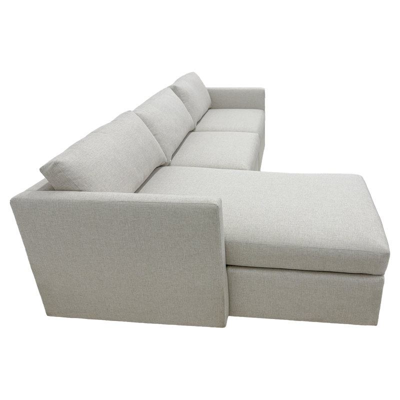All Modern Left Facing Sectional No Ottoman--Truffle, Left Hand Facing
