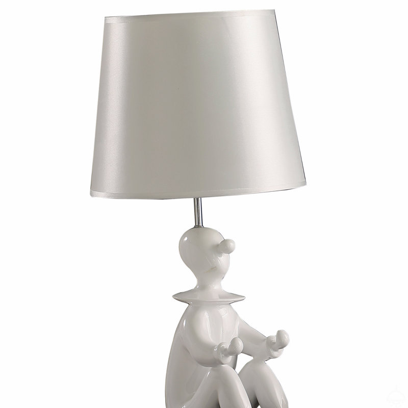 Lampe de table moderne en résine, Blanc, Blanc