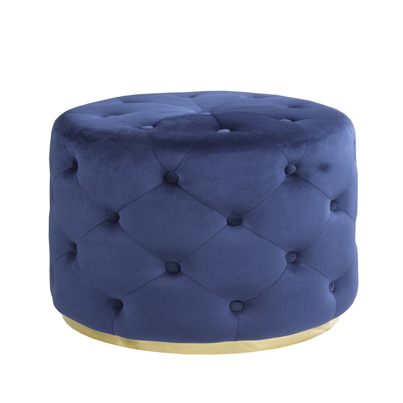 Repose-pieds rembourré avec rangement Weissberg, Bleu marine