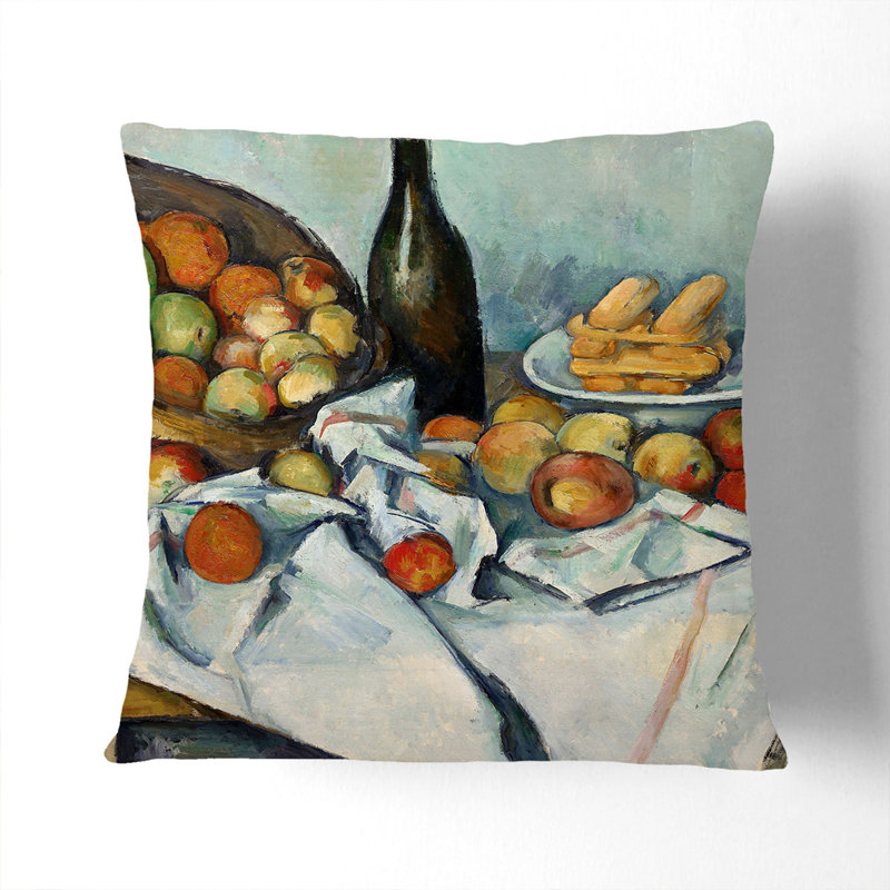 The Basket of Apples Scatter Cushion, White, 40cm H x 40cm W x 15cm D