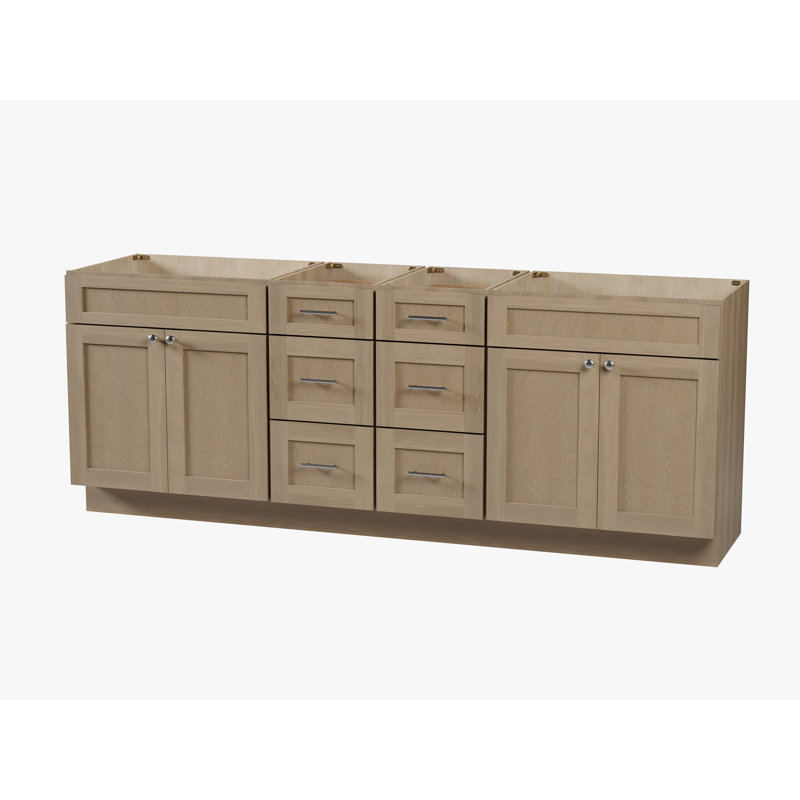 Base de meuble-lavabo double Disar 90, Chêne naturel