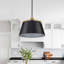 W18 "Moderne noir plafonnier semi-encastré 2 en 1 - Design polyvalent avec des accents dorés élégants