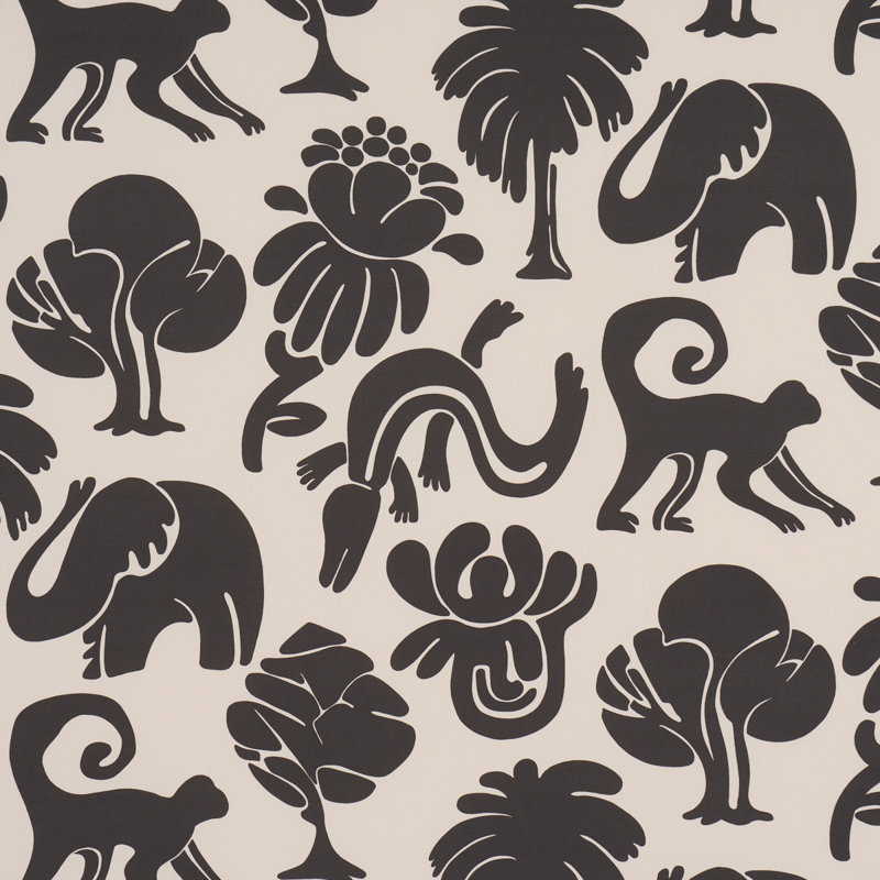 Call Of The Jungle Fabric, Black