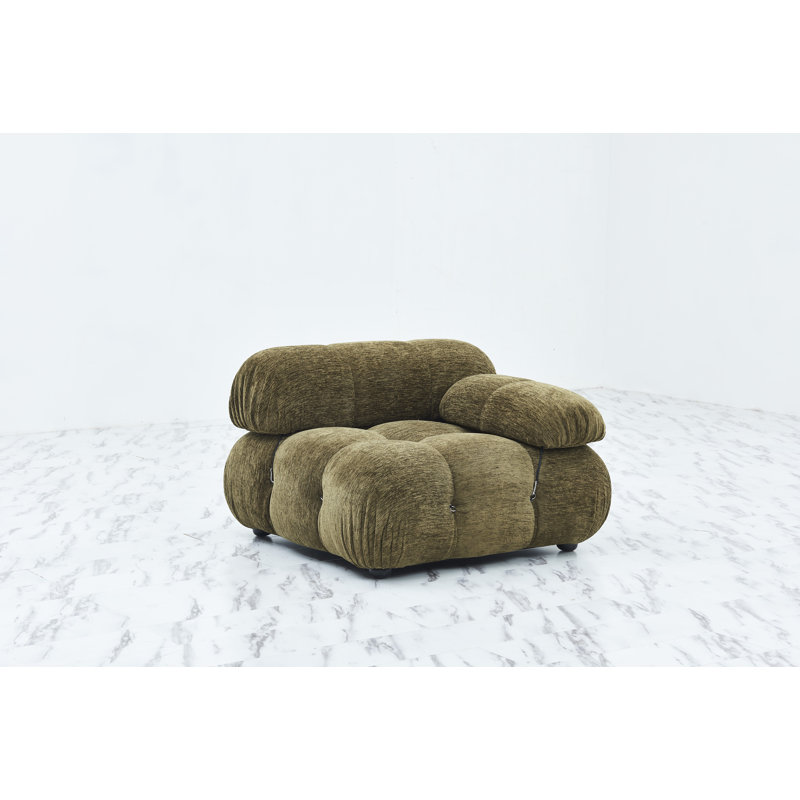 Fauteuil large de 38 po Waino, 100% polyester brun doré