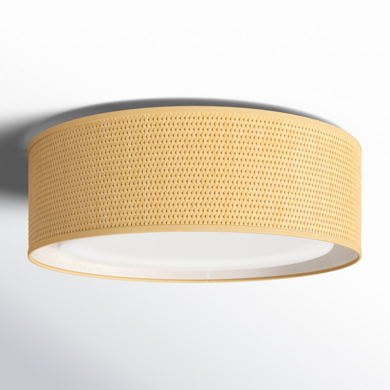 Jessalyn LED Flush Mount, 5.5" H x 16" W x 16" D, Grass Cloth