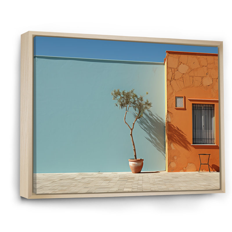 «Turquoise harmonieux», impression sur toile, Cadre naturel flottant, H 34 po x l 44 po x P 1,5 po
