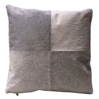 Grey Cowhide Pillow ESEL