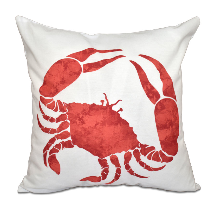 Housse et insert de coussin de plage en crabe, H 26 po x l 26 po, Corail