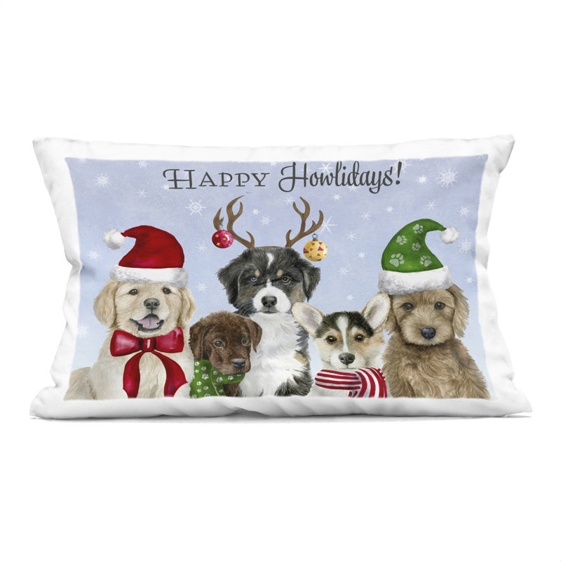 Coussin Happy Howlidays Seasonal Puppies