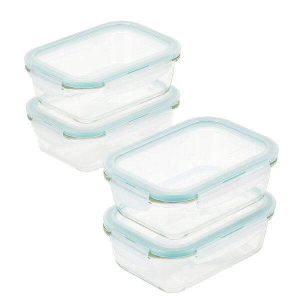 Rectangular Acrylic Kitchen Canisters with Bamboo Lids
