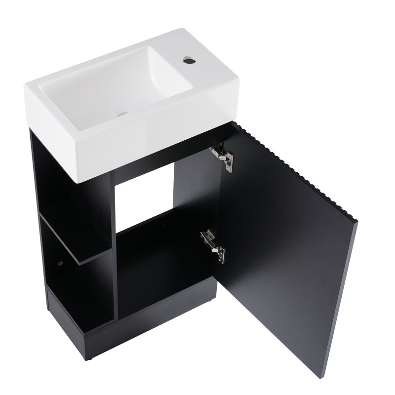 Meuble-lavabo 18,6 po avec lavabo, Noir
