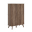 Armoire à chaussures Aurel Mid-Century 18 paires avec portes coulissantes cannelées-703020360
