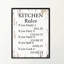 «Kitchen Rules» - Reproduction d'art textuel sur toile encadrée-29513884