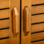 Banc à chaussures avec cadre et compartiment caché - Coussin de hall d'entrée, 3 portes, secret moderne et brun, compartiment de rangement de support fonctionnel, support spacieux, design élégant