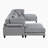 Loowit 120"W Modern 6-Piece Corduroy U-Shaped Modular Sectional with Dual Ottomans – Customizable Sofa with Reversible Cushions & Matching Pillows